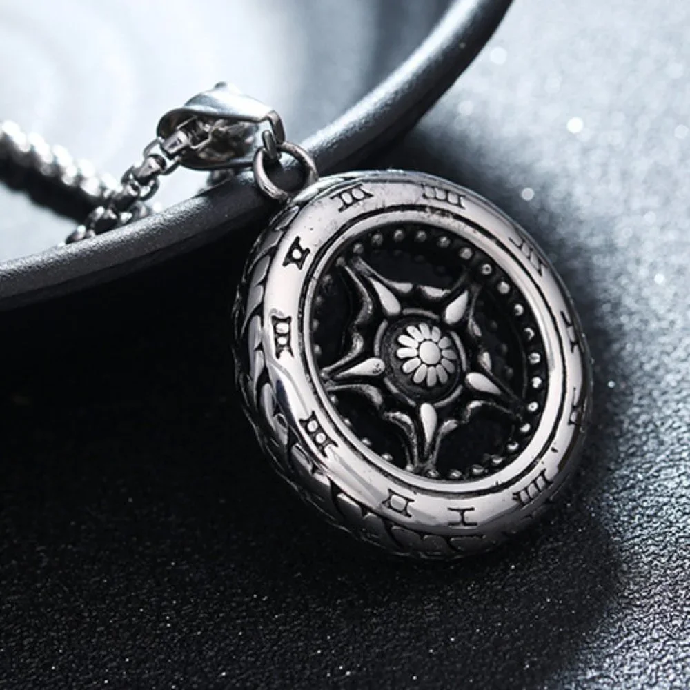 ❤️Tire pendant Roman style numerals pendant necklace for women/men, N90201P177